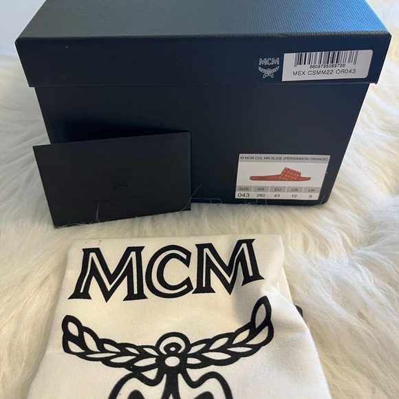 MCM Orange Slides, mens size 10 main image 5